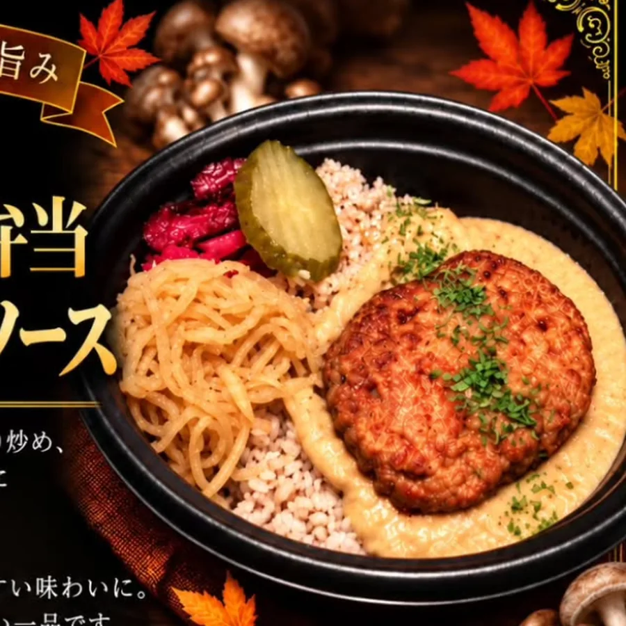 ハンバーグ キノコクリームソース